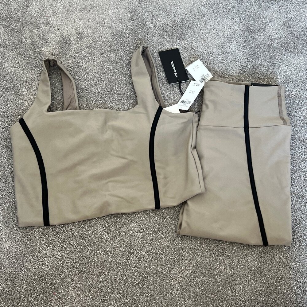 Abercrombie YPB Taupe/Black Stripe Set